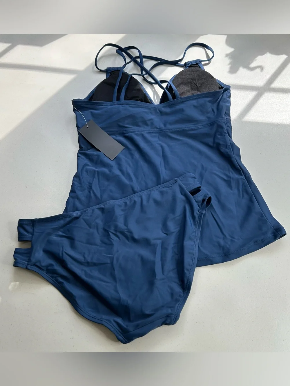 Bikinx Tankini Bikini Set Navy Blue Medium V Neck New